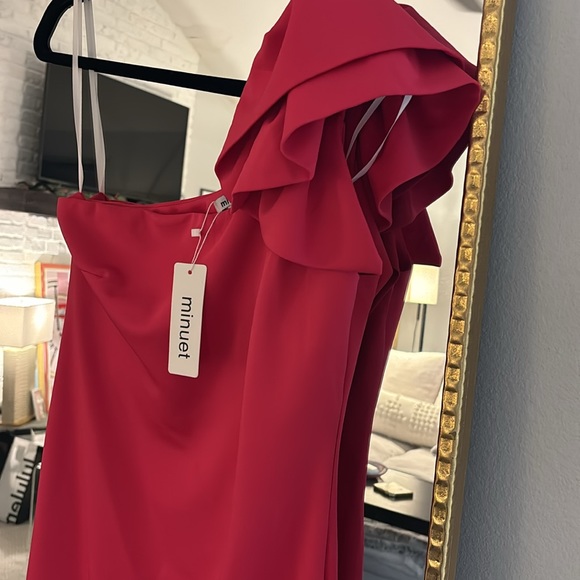 Minuet Petite Dresses & Skirts - Minuet Ruffle One shoulder gown